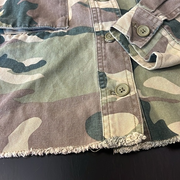 One of a kind Handmade camo print cropped jacket with released hem, Cotton,M - Picture 11 of 15